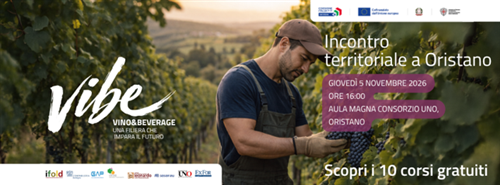 Avviso pubblico corsi disoccupati 2026 
Progetto VIBE - Vino & Beverage